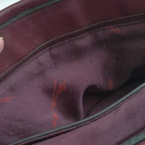 Share Etienne Aigner Leather Crossbody Bag Classic Vintage Oxblood Logo Purse - Picture 15 of 16